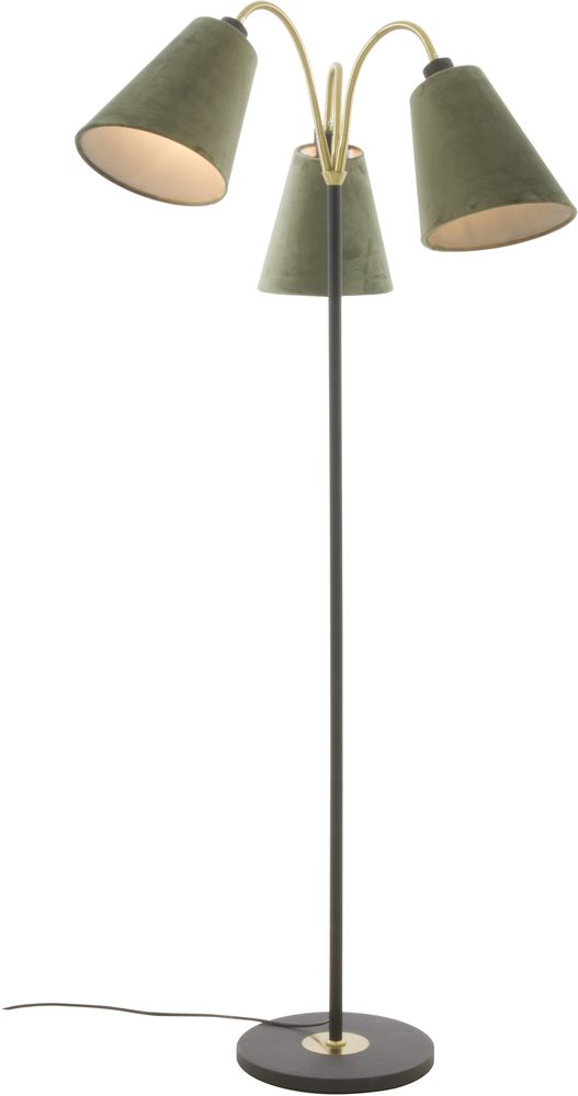 Ljusdal 3-arm golvlampa - Svart/matt m�ssing